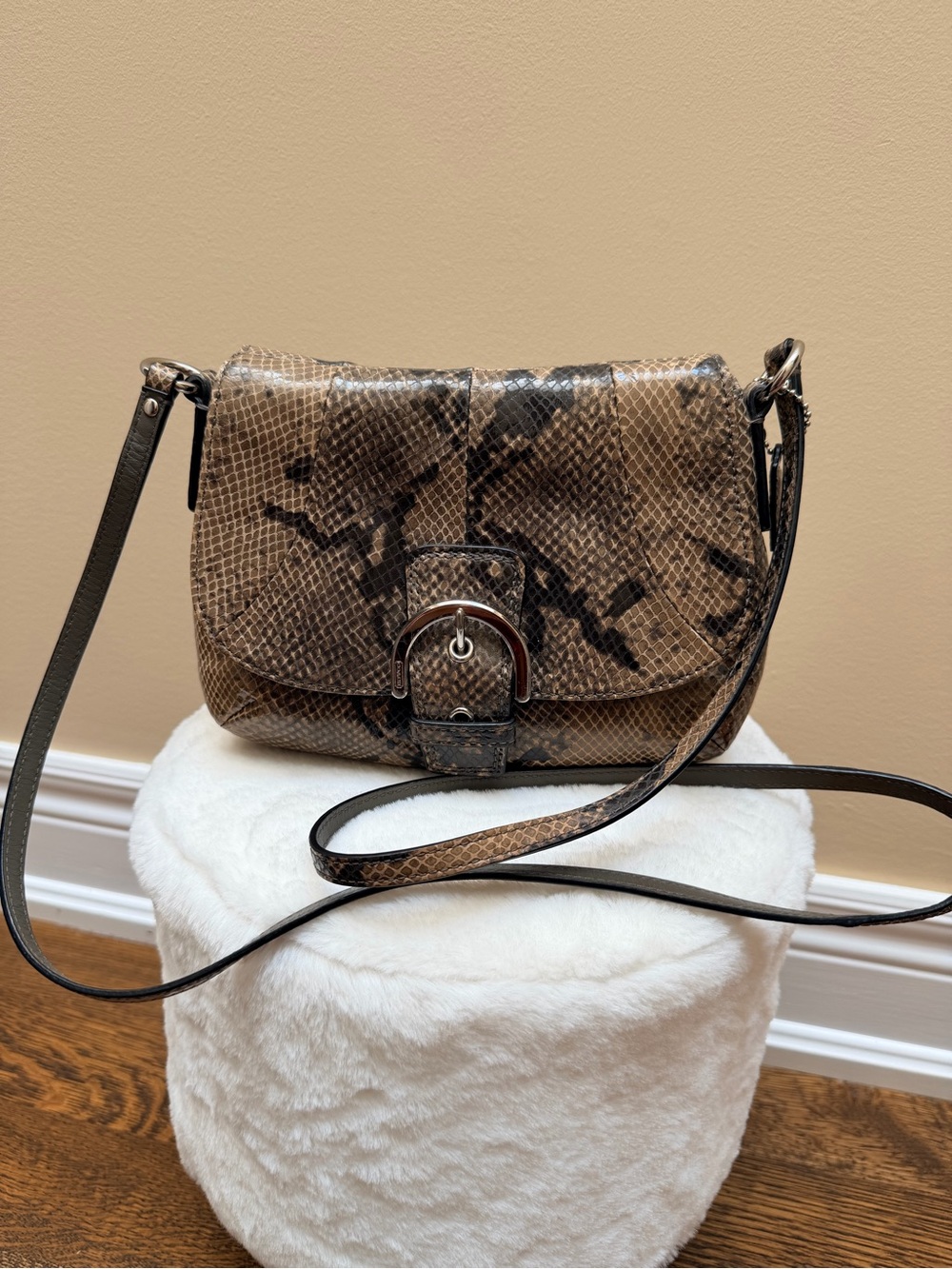 Y2K Vintage 2000’S COACH Exotic Soho Phython Mini Leather Crossbody Bag Purse - Picture 14 of 16